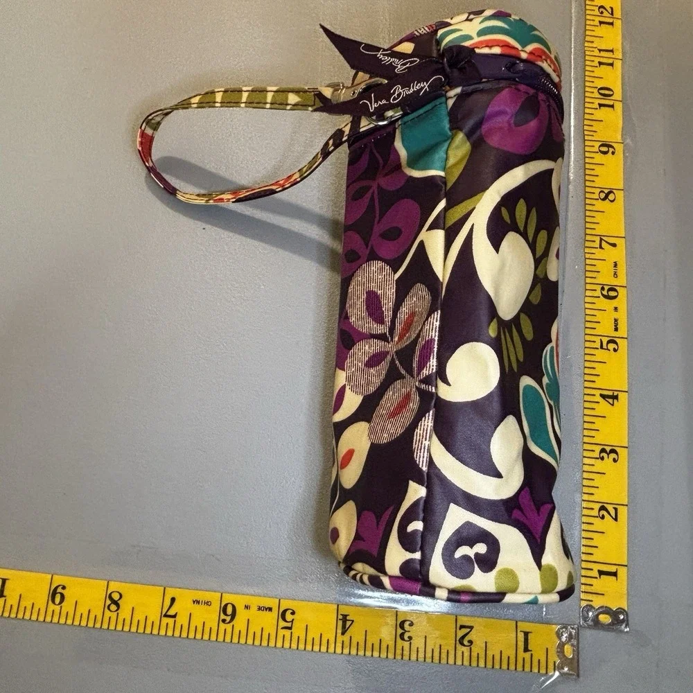 Vera Bradley Plum Crazy Purple Baby Bottle Caddy Zip Lid Waterproof Clean Tall
